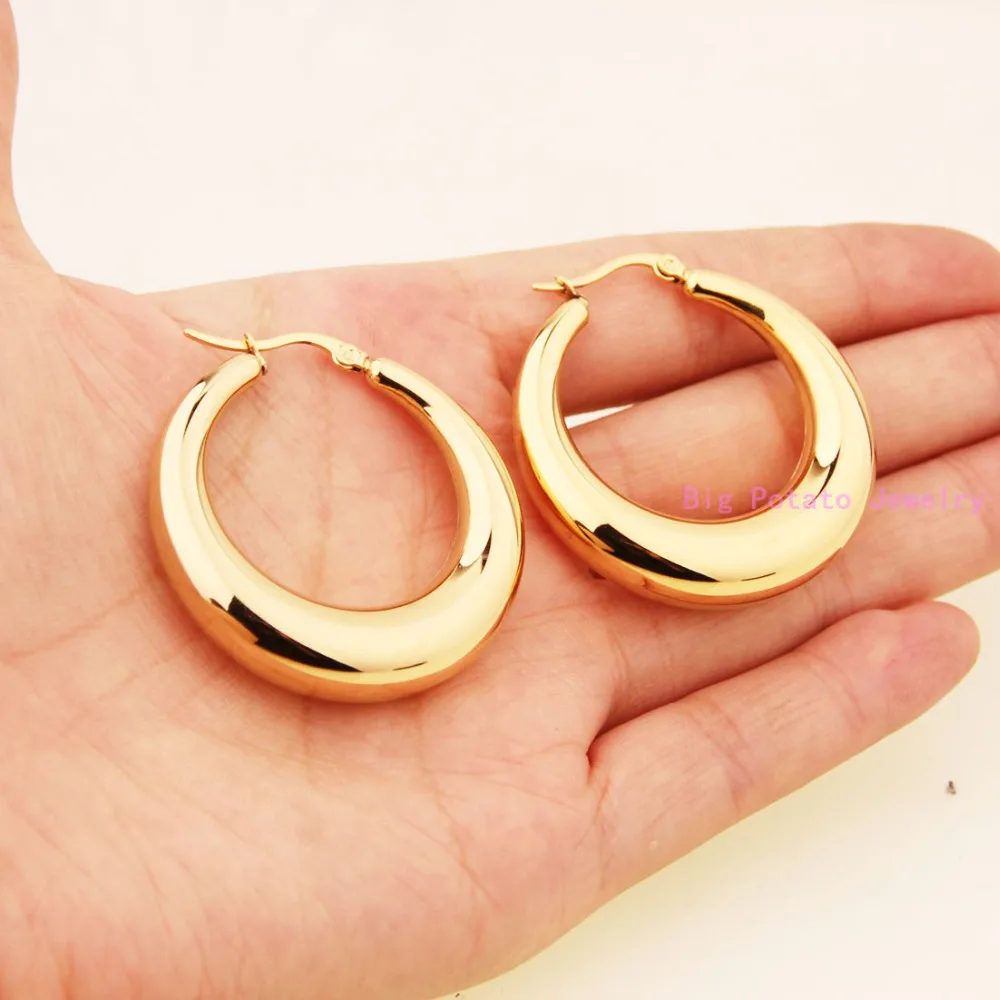 Женские серьги кольца из нержавеющей стали 316L 39 х37 мм|earring genie|earings fashionearring fittings |