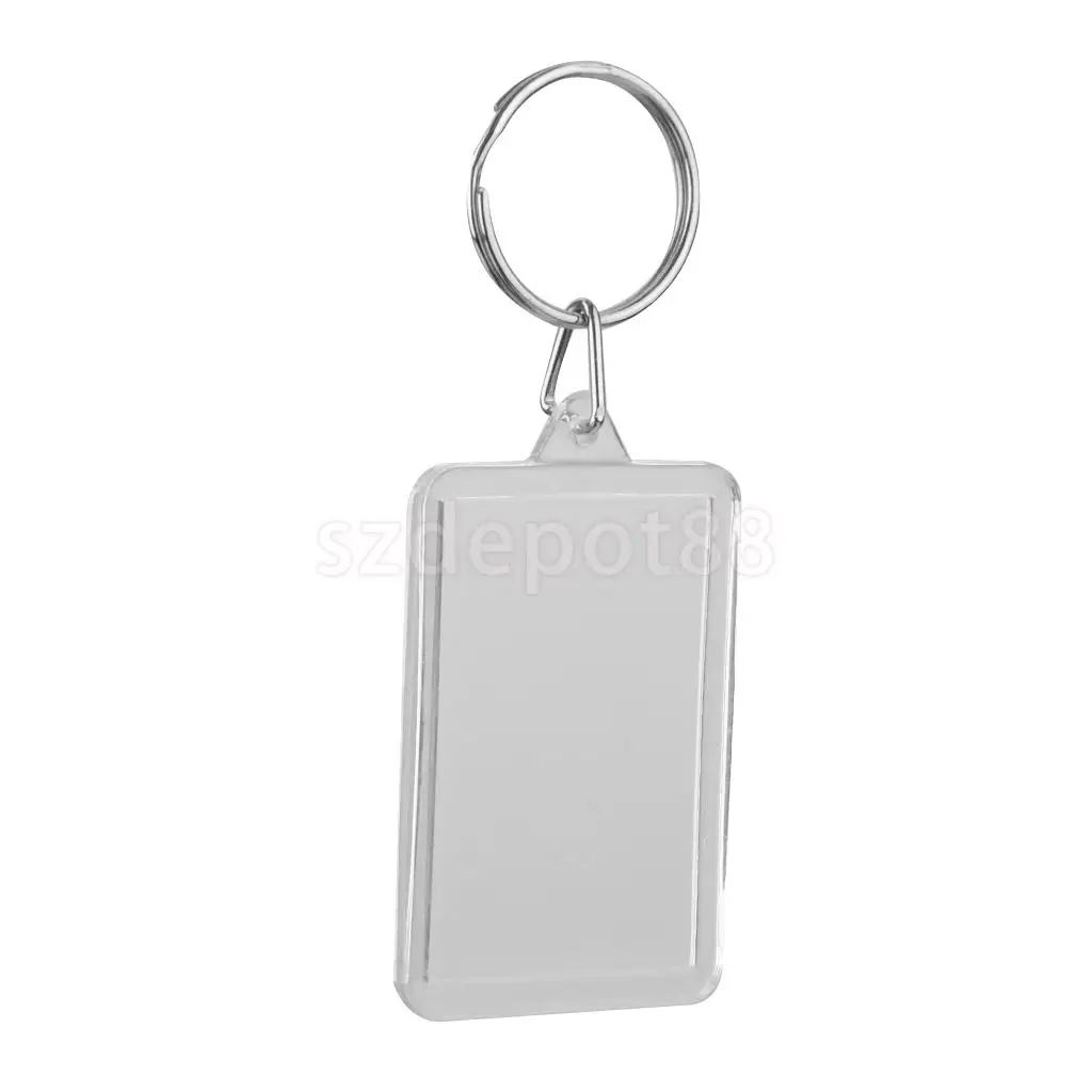10x прямоугольная пустая вставка фоторамка сплит кольцо брелок 3 4*5 2 см|ring keychain|picture