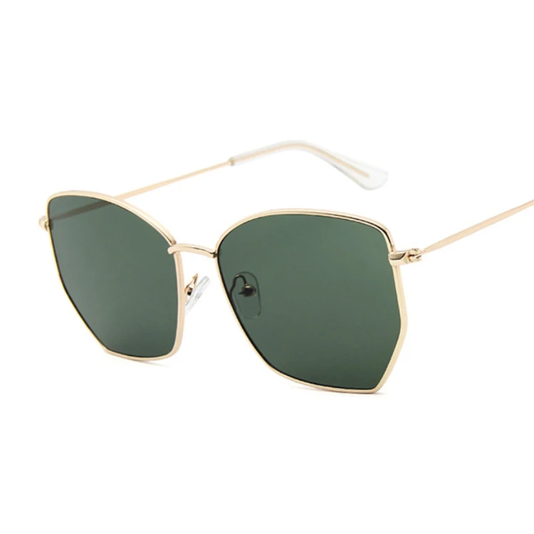 GoldG15 Women Cat Eye Sunglasses Cute Sexy Brand Designer Summer Retro Oversized Frame Black Yellow Cateye Sun Glasses Female - Цвет линз: GoldG15