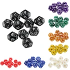 Набор акриловых игральных кубиков D6, D10, D12, 12 цветов, 10 шт