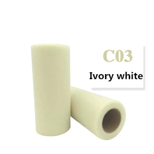C03 Ivory white Тюль в рулоне 15 см, 25 ярдов, рулон, ткань, катушка, пачка, вечерние, подарочная упаковка, украшение на свадьбу, день рождения, товары для декоративного рукоделия - Цвет: C03 Ivory white