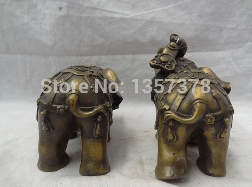 Shitou 00656 китайские бронзовые животные YuanBao RuYi слон скульптура Cai Fu Цветок Статуя
