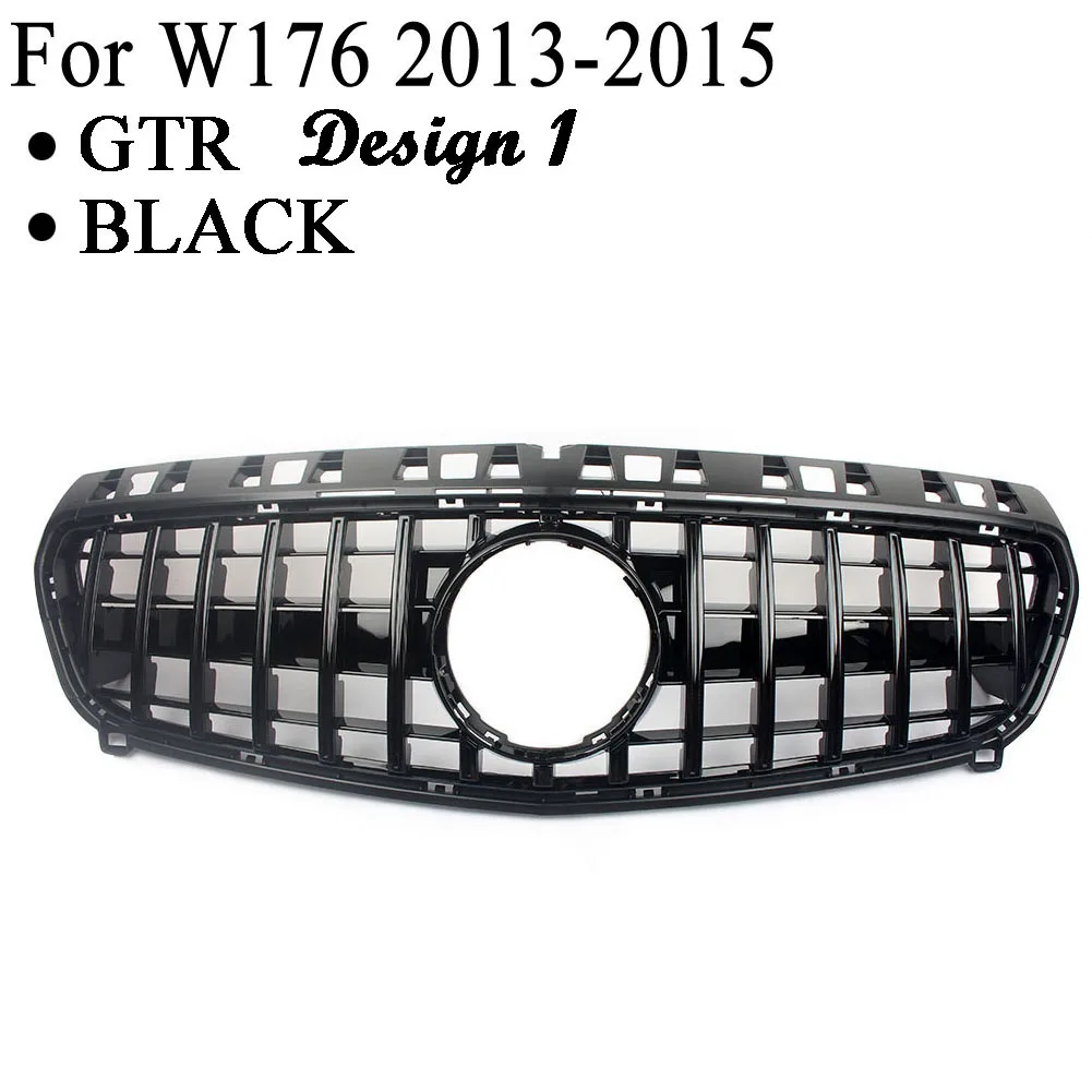 13-15 GTR BLK Передняя Верхняя решетка решетки подходит для Mercedes Benz W176 a-класс A180 A200 A45 GT GTR алмаз 2013 - Цвет: 13-15 GTR BLK