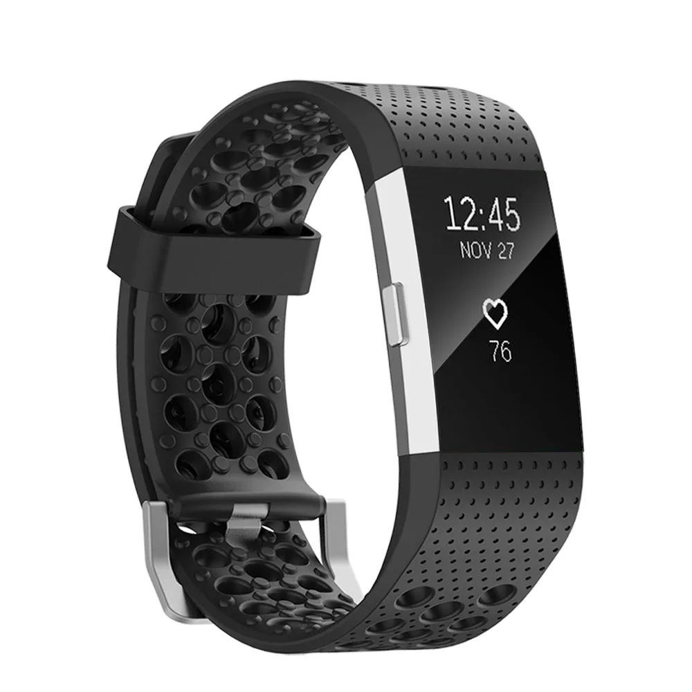 Ремешок (C2TQ) для часов Fitbit Charge 2 мягкий спортивный Воздухопроницаемый браслет