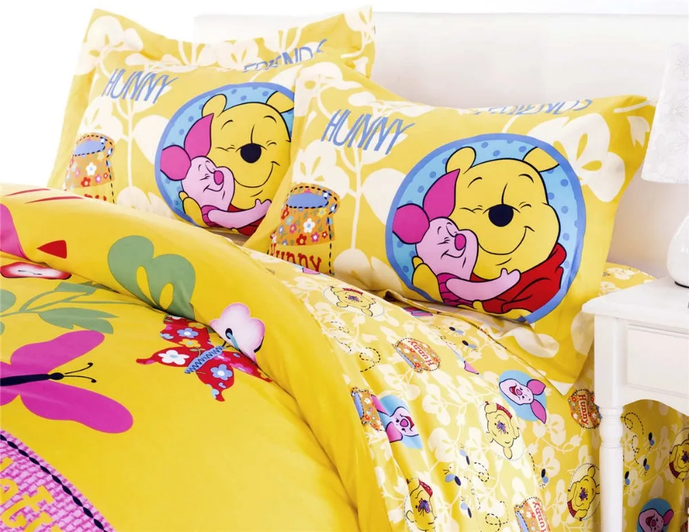 Комплект постельного белья из мультфильма Винни Пух|bedding set|comforter bedding setsgirl bed covers |