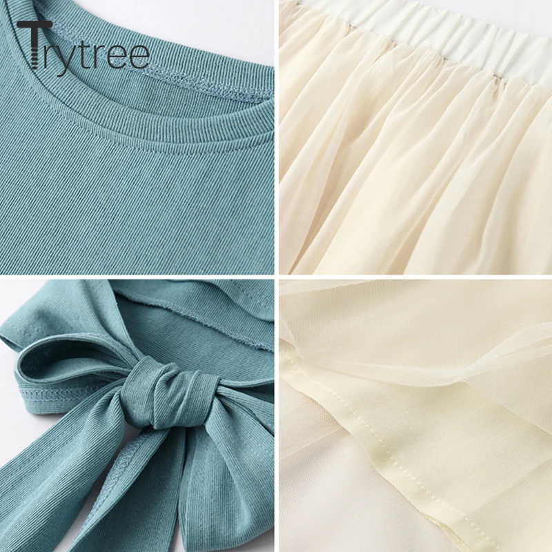 Trytree/летний женский костюм из двух предметов романтический Повседневный