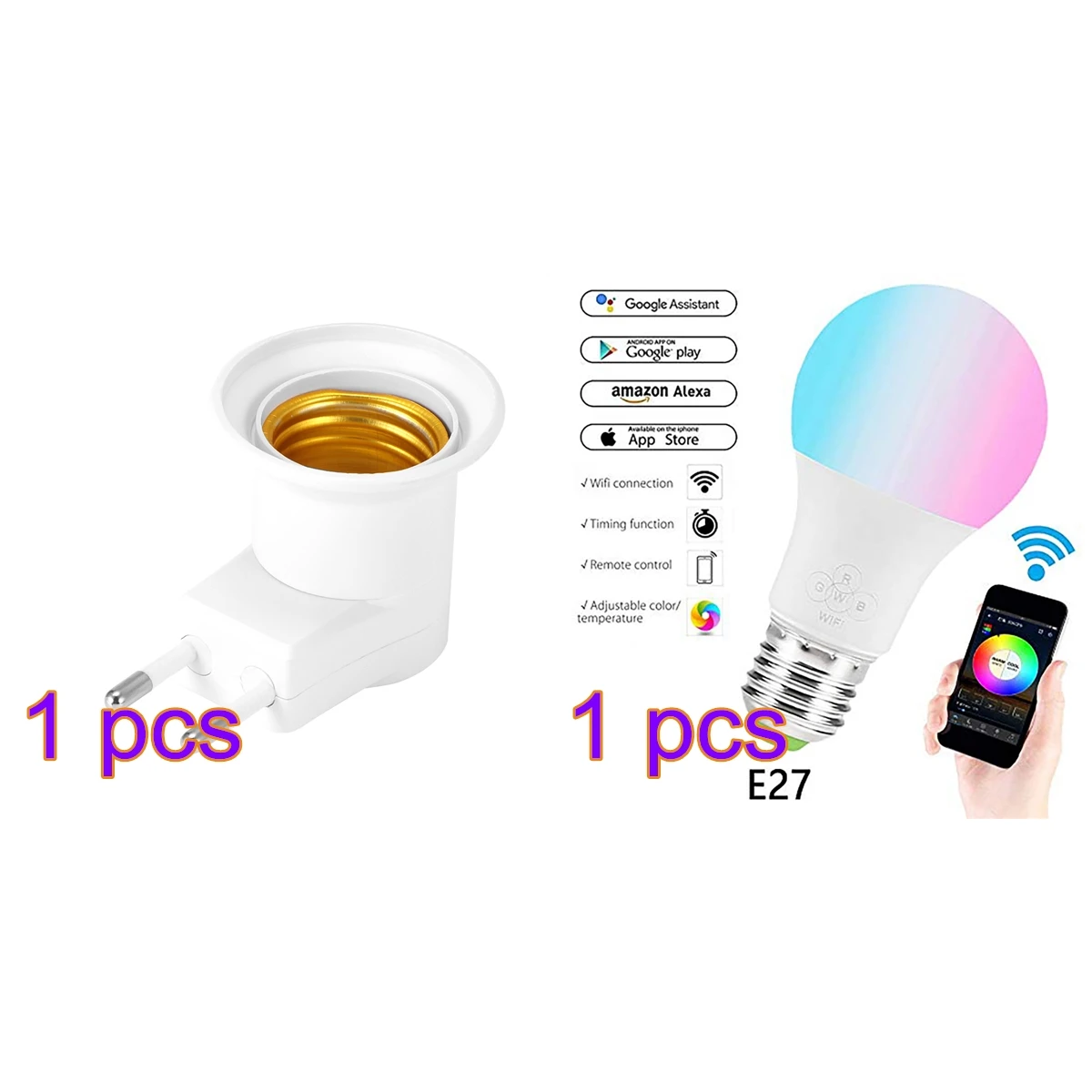 Умный светодиодный Тип цоколя переменного тока для адаптера Мощность 220V