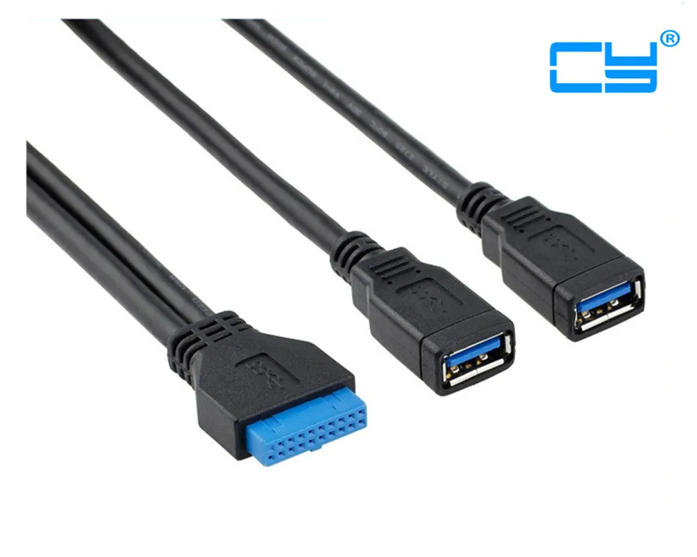 

Кабель-Переходник usb 3,0 20 pin (штекер) на 2 usb a (гнездо) для материнской платы Asus P7P55/USB3 Gigabyte Msi Onda