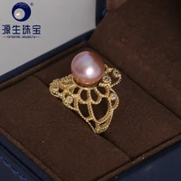 ys s925 silver 10 11mm engagement ring natural cultured freshwater pearl ring fine jewelry