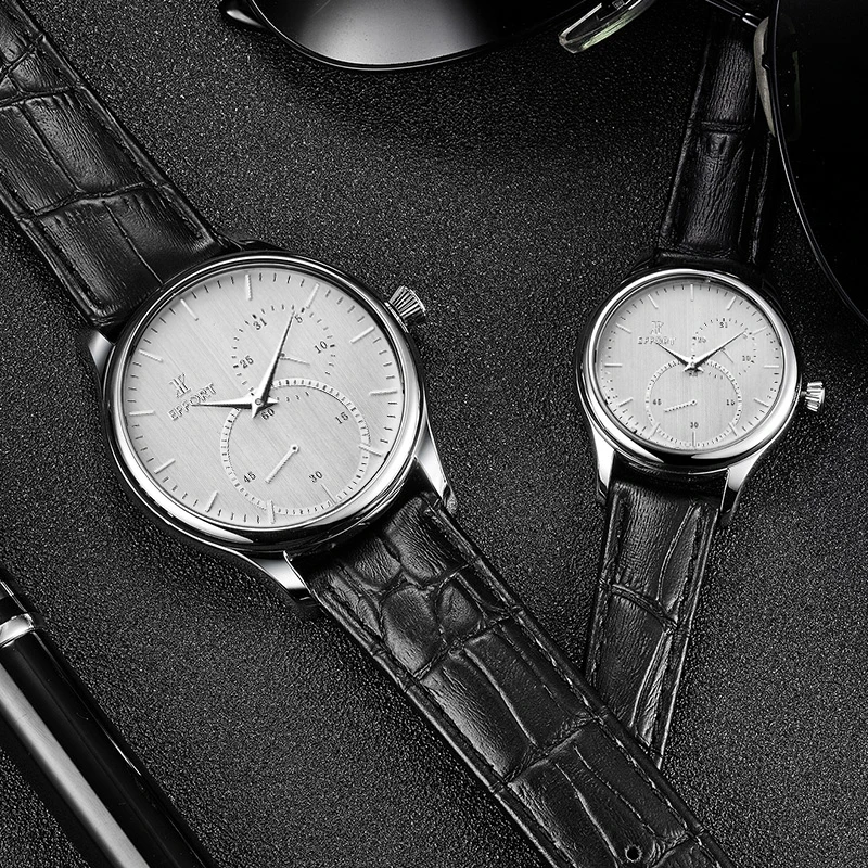 2017 Luxury Men's Watch Fashion Quartz-watch Waterproof Man EFFORT Brand Relojes Hombre Leather Relogios masculinos | Наручные часы