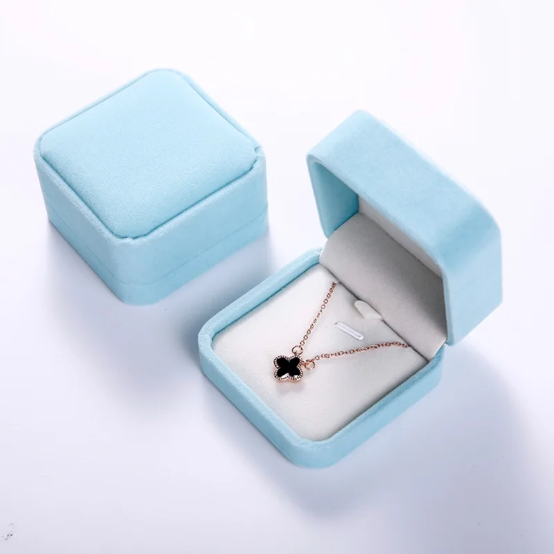 7x7x4cm 5 шт./лот, ювелирная посылка, высокое качество, бархатная коробка, сумка для рукоделия, чистое аквамариновое ожерелье, браслет, Подарочная коробка, свадебный подарок для помолвки - Цвет: 7x7x4cm