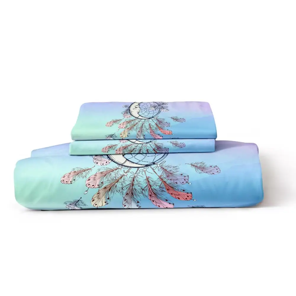 

Dream Catcher Pattern Duvet Cover Set with Pillow Covers 3d Bohemian Feather Bedding Set AU/US/EU/UK Twin Size Bed Set
