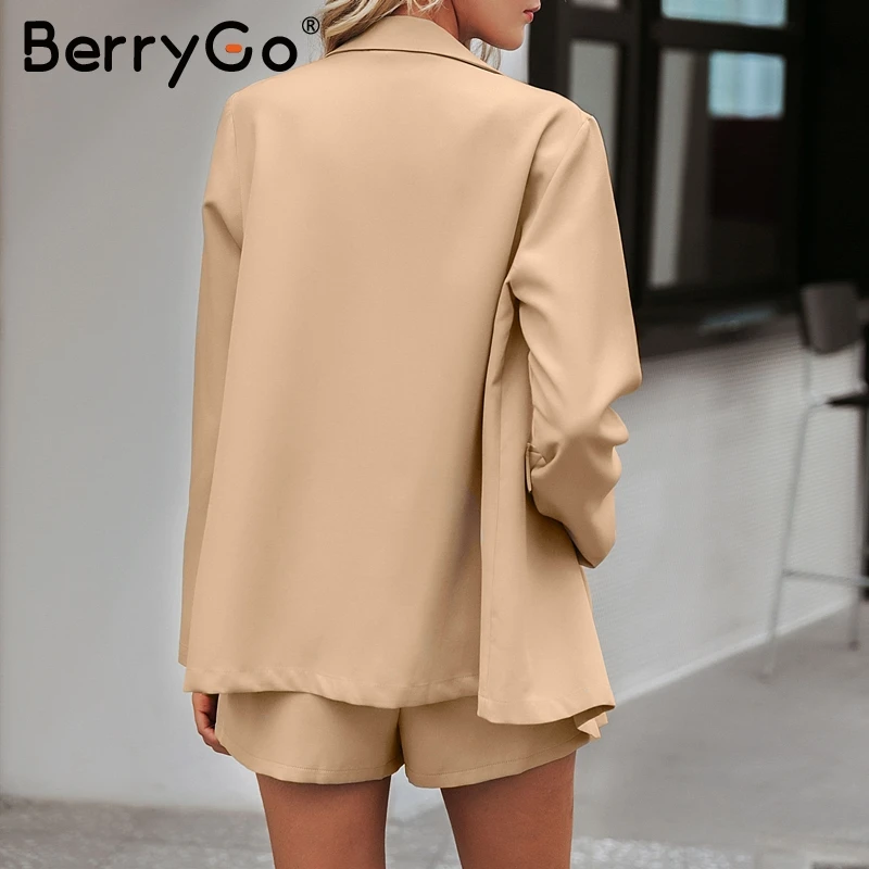 BerryGo элегантный костюм из двух предметов с блейзером Женская Повседневная