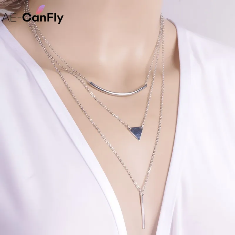 AE CANFLY Новая мода многослойная геометрические дизайн цвета: золотистый