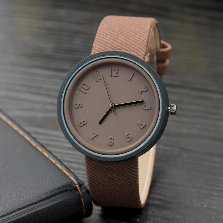 

Latest Unisex Simple Fashion Watch Quartz Movement Canvas Watch Analog Alloy Stainless Steel Watch #W