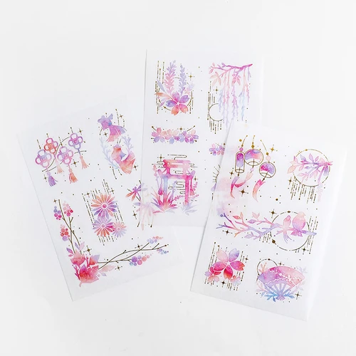 3 шт./партия, звездное небо, серия Kawaii, наклейка s, золотая пленка, стикер s DIY, стикер для канцелярских товаров, скрапбукинг, дневник - Цвет: Unparalleled Beauty