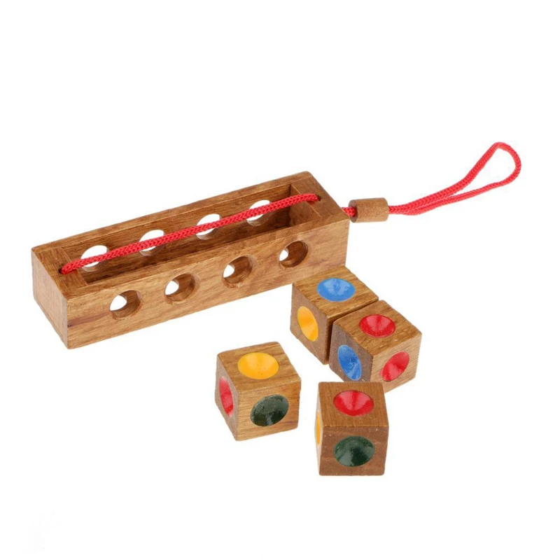 wooden color crazy four blocks classical puzzle brain teaser cube educational toys | Игрушки и хобби
