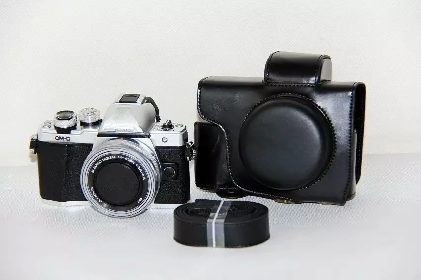 Черный/коричневый/кофе камера кожаный чехол для Olympus OM-D OMD EM10II E-M10 MarkII камера кожного покрова с ремешком