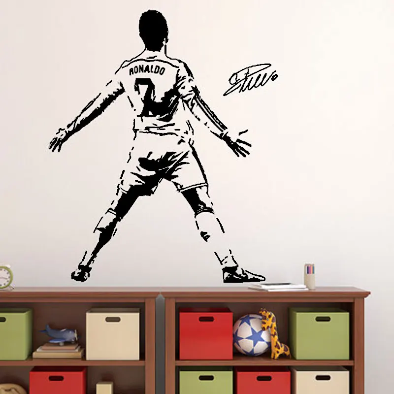 

Sports Wall Decals Football Star Cristiano Ronaldo Stickers For Children`s Room Livingroom And School With Easy Pasting Adhesive