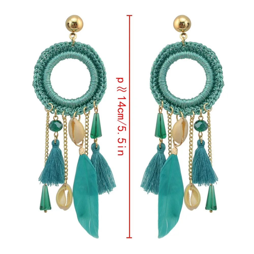 Bohemian Ethnic Thread Long Tassel Bib Necklaces African String Feather Wing Maxi Necklace Statement For Women Jelwery