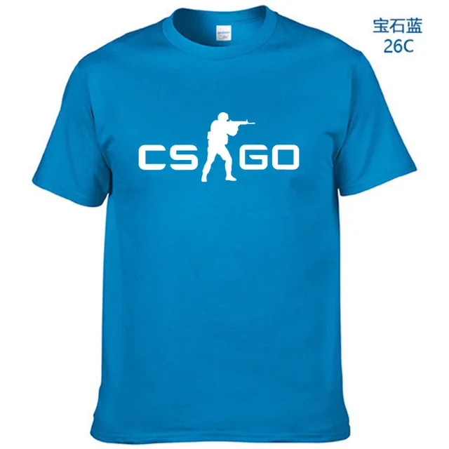 Blue-W Мужская футболка Cs Go, футболка Counter Strike Global offension CSGO, повседневная мужская футболка Cs Go, футболка классная, летняя, Cs: go - Цвет: Blue-W
