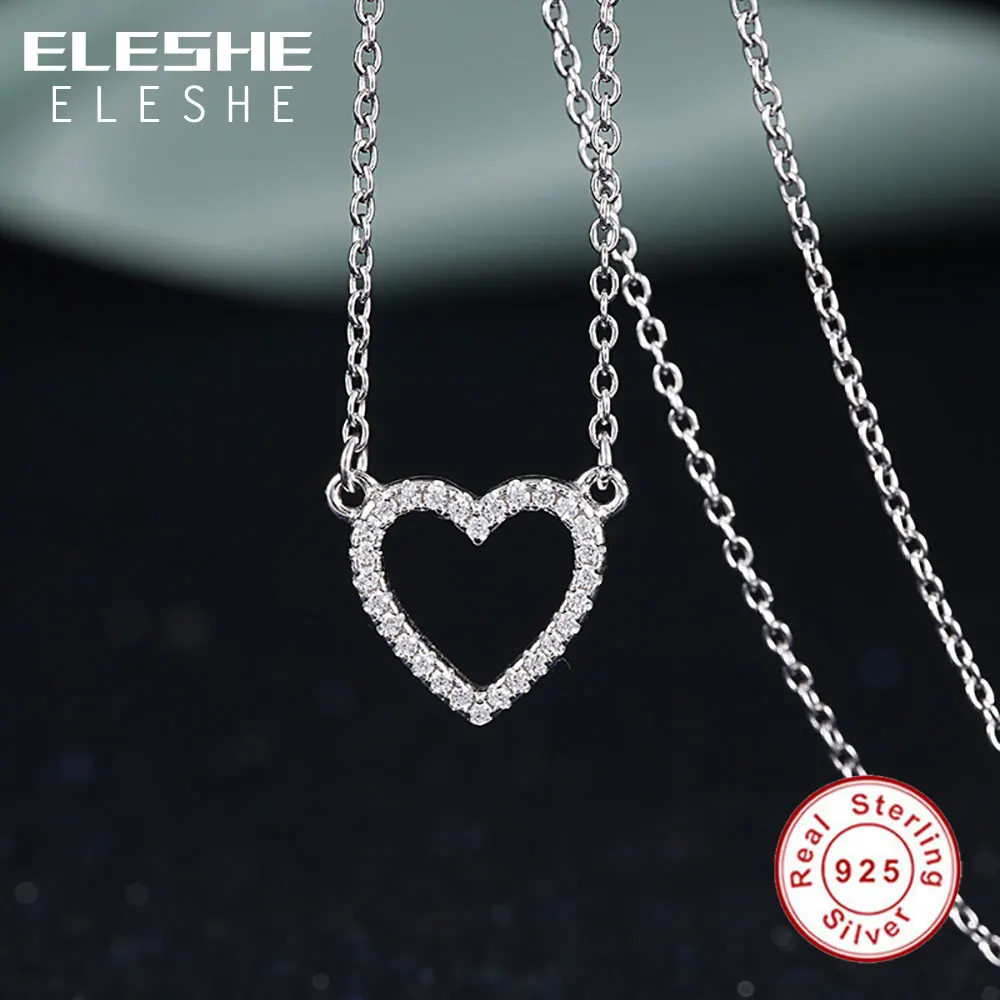 Женское Ожерелье с кулоном ELESHE из 100% серебра 925 пробы австрийским кристаллом в
