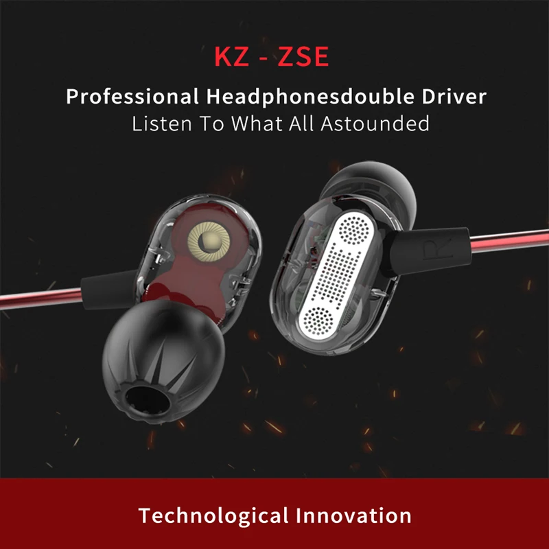 KZ ZSE наушники с динамическим драйвером спортивные в ухо Hifi музыкальные