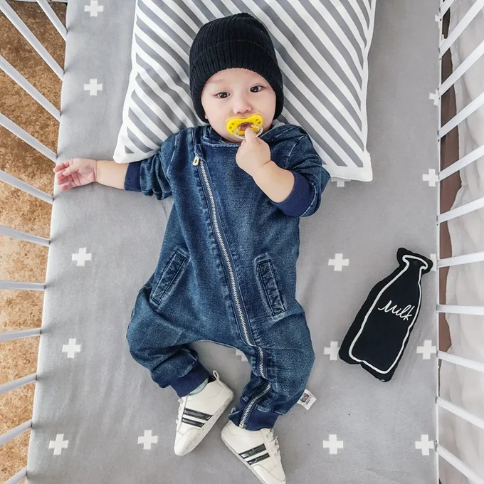 hooded Jeans Одежда с капюшоном для маленьких мальчиков от 3 до 24 месяцев синий джинсовый комбинезон для маленьких мальчиков, одежда для новорожденных комбинезон в виде жирафа, топ, Roupas, модный детский комбинезон - Цвет: hooded Jeans
