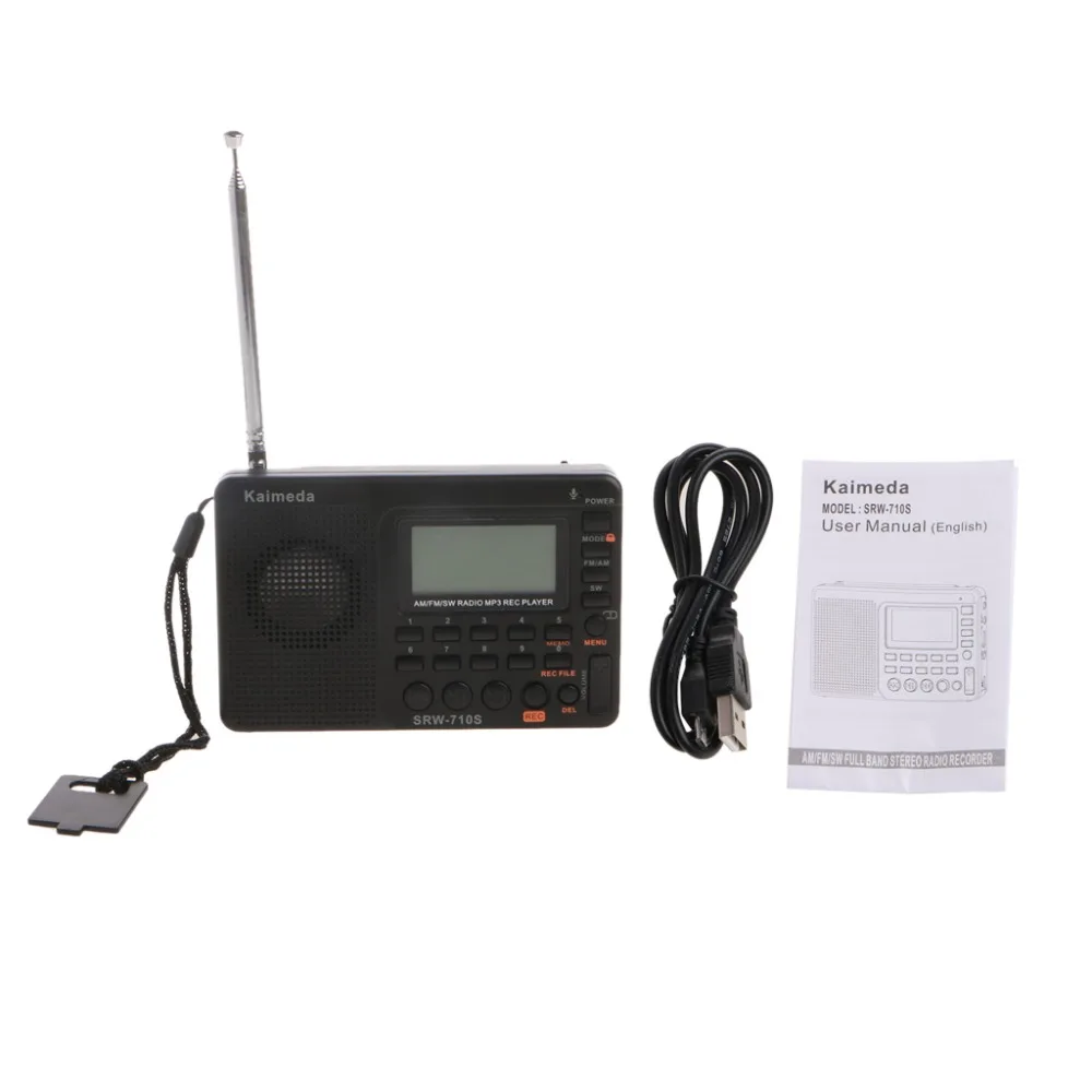 1 шт. цифровой тюнинг ЖК приемник TF MP3 REC плеер портативный AM FM SW полный диапазон