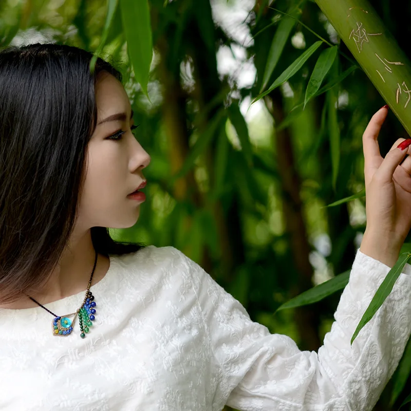 Цветное винтажное ожерелье колье-чокер этнические ювелирные изделия из камня