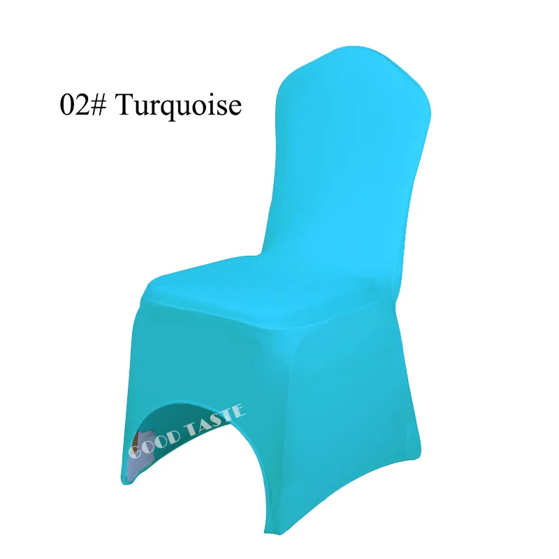 Turquoise Лайкра Чехлы для стульев 100 шт. Популярные стрейч железа корпоратив Чехлы для стульев для свадебного банкета брак и Юбилей празднование - Цвет: Turquoise