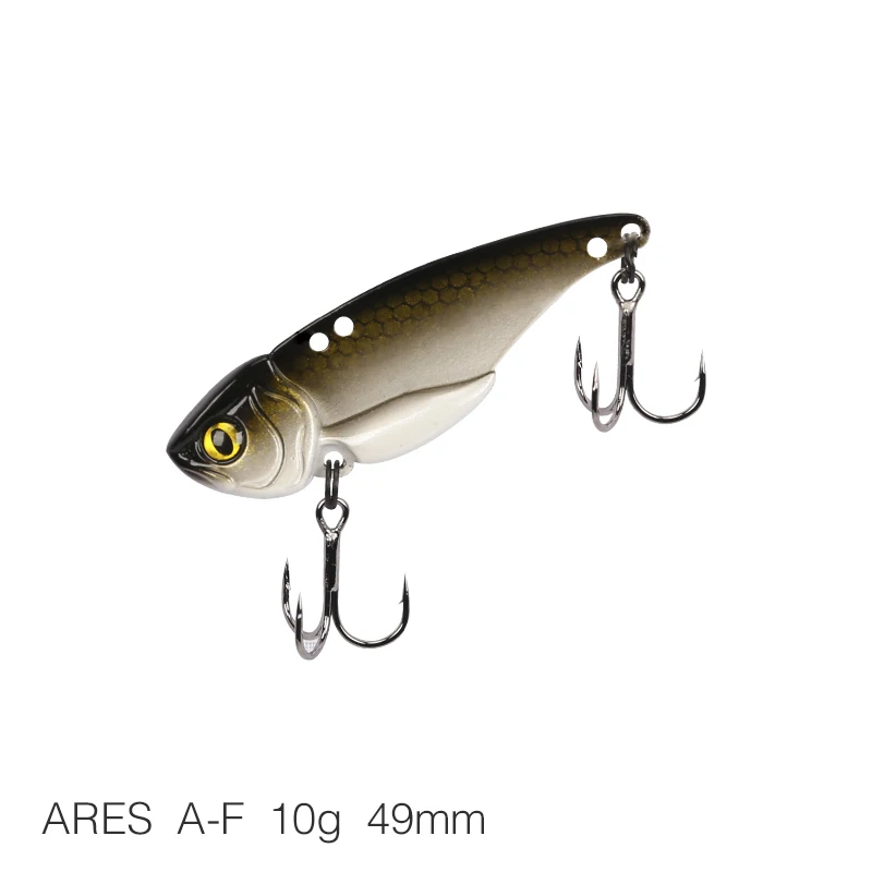 Ares-A-F 10g TSURINOYA ARES-A 5 г/7 г/10 г/15 г Металл VIB приманка для рыбалки искусственная приманка с тройным крюком двойное отверстие низкий центр тяжести - Цвет: Ares-A-F 10g