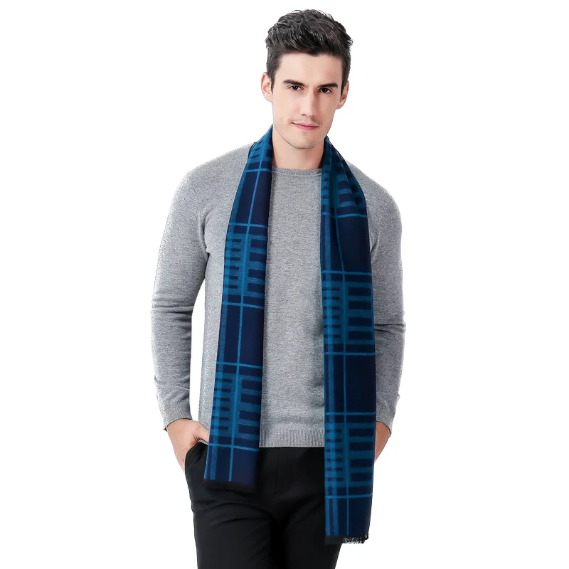 FS роскошный шерстяной пашмины шарф для мужчин зимний кашемировый теплый Cachecol
