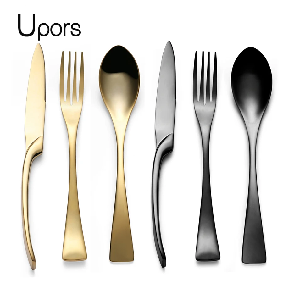Набор посуды Upors из нержавеющей стали 304 4 шт.|dinnerware set black|dinnerware setcutlery |