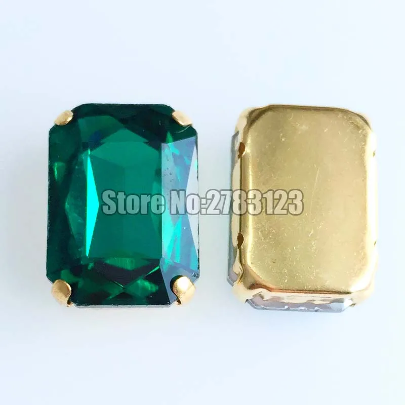 Золотая основа прямоугольная восемь квадратных Малахит зеленый AAA Стеклянные