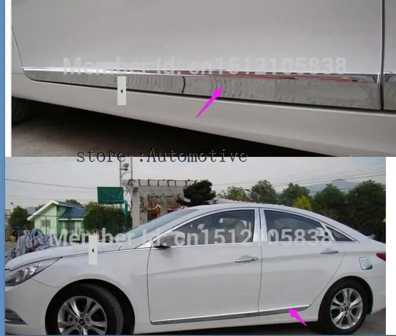 Хромированная дверная боковая молдинговая отделка хромированная для Hyundai Sonata 8