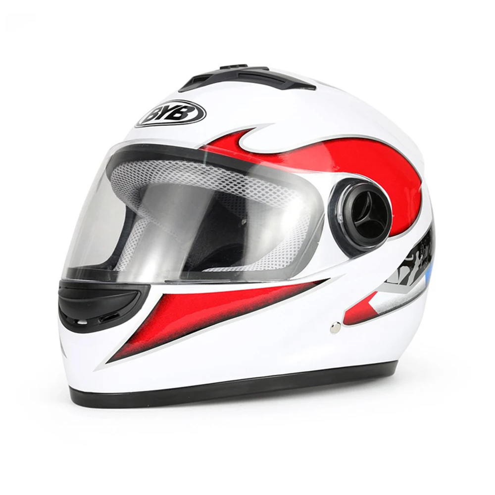 BYTK111HW Велосипедный шлем MTB Full Face двойной щит moto cross Racing внедорожное защитное оборудование moto rbike шлем защитное снаряжение - Цвет: BYTK111HW