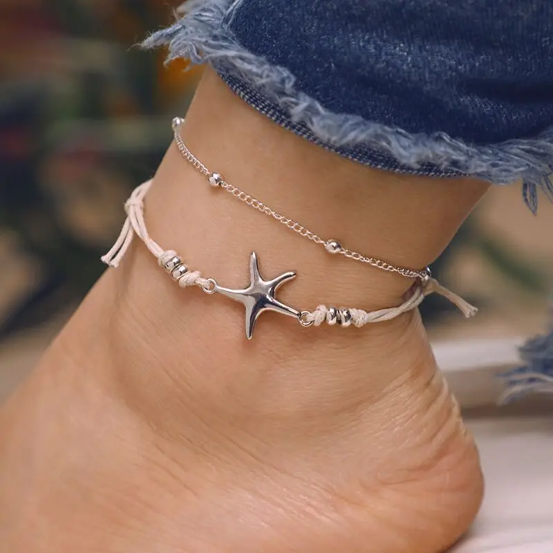 ZVZO богемный Винтаж ручной работы браслет на лодыжку ногу Морская звезда