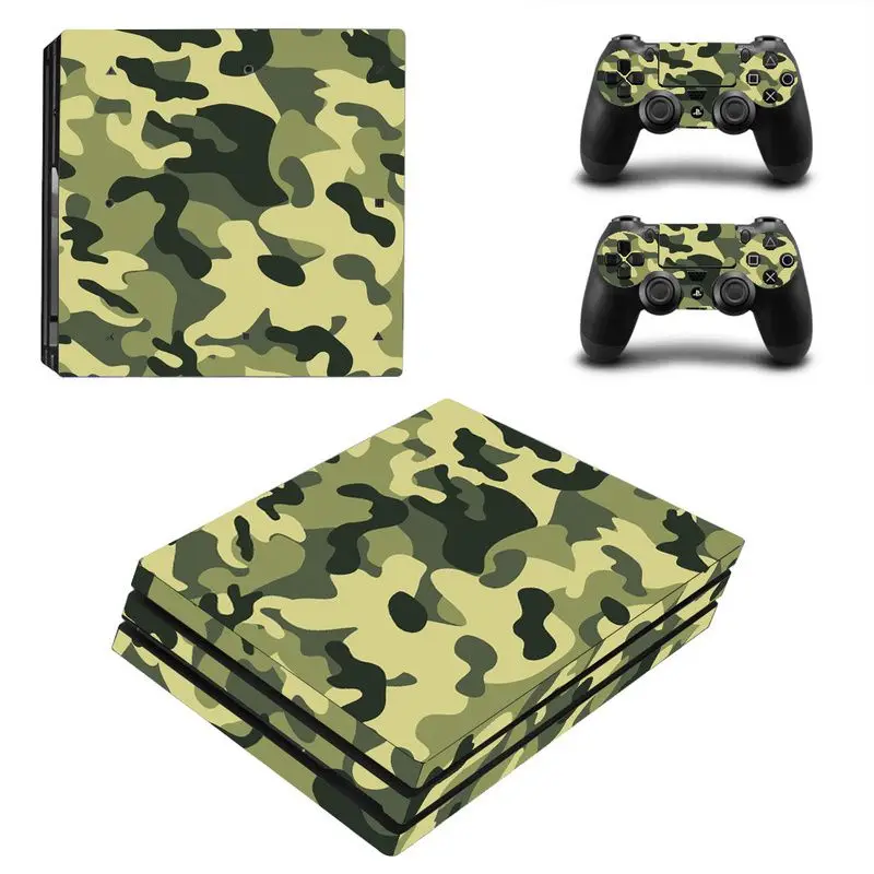 Камуфляжный Дизайн Наклейка кожаный чехол для PS4 консоль наклейки+ 2 шт контроллер защитные оболочки для PS4 Pro игры аксессуары - Цвет: 8