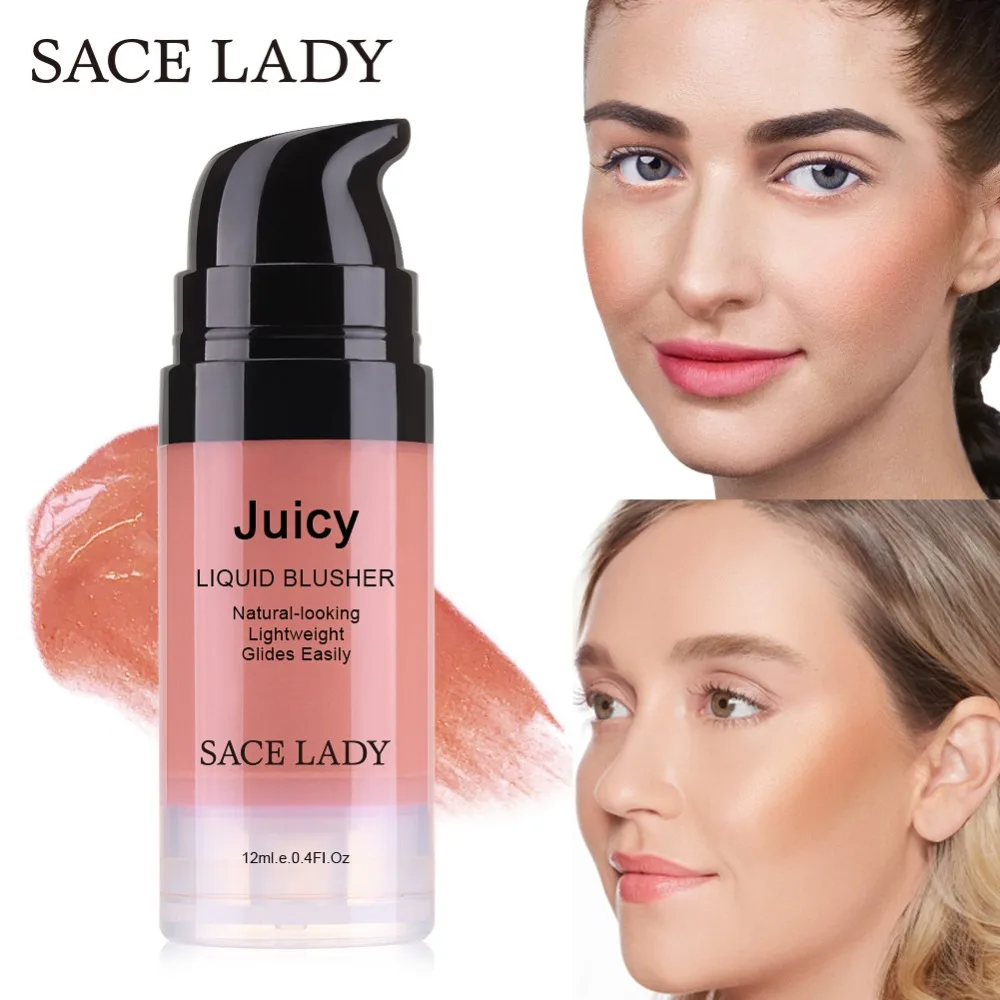 SACE LADY, Румяна для лица, Жидкий Макияж, персик, румяна, Длительное Действие, корейские, жидкие румяна для лица, щеки, губ, пигмент, косметика, 6 мл/12 мл