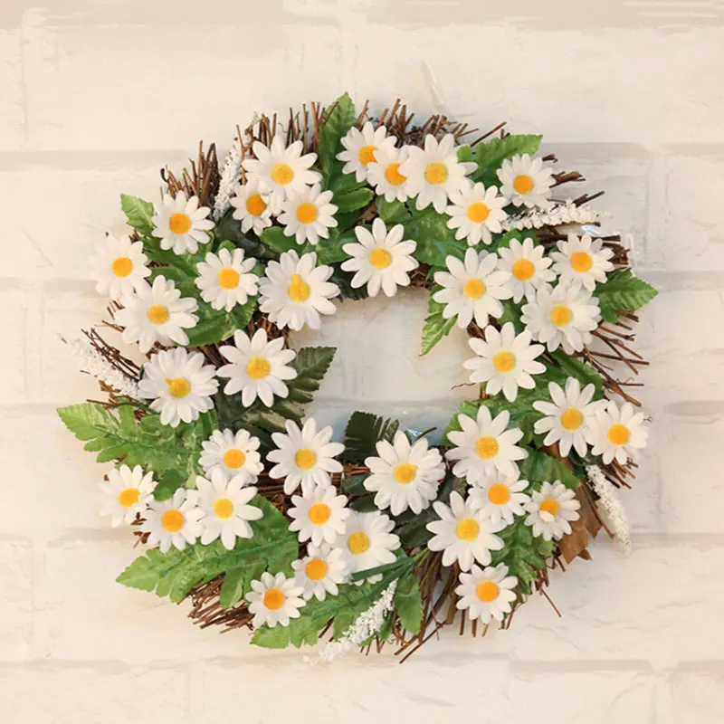 Искусственный венок из подсолнухов для дома передней двери окна настенная