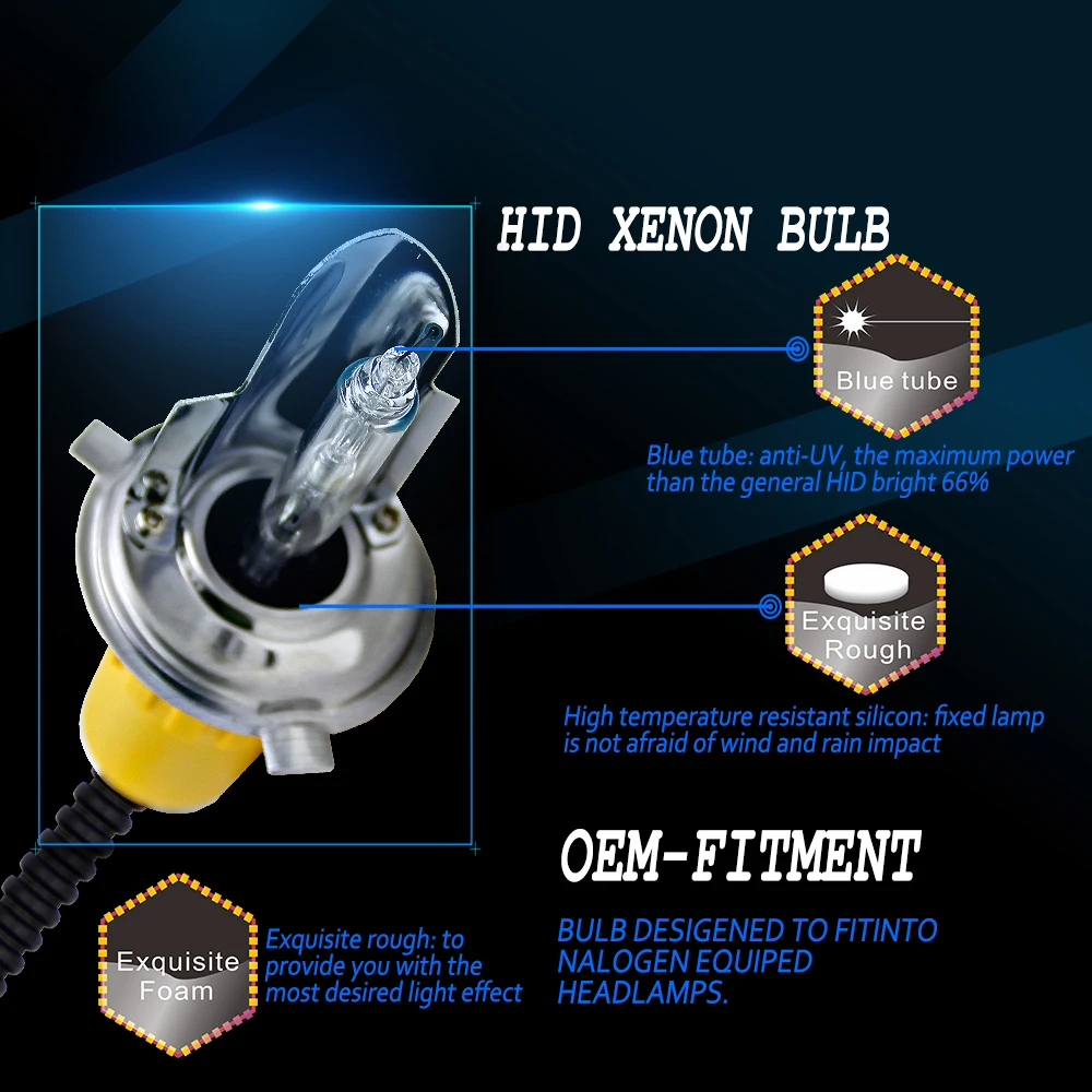 55 Вт 6000K Ксеноновые H7 HID ксеноновые лампы H4 Xenons автомобильный ксеноновый лампа фар