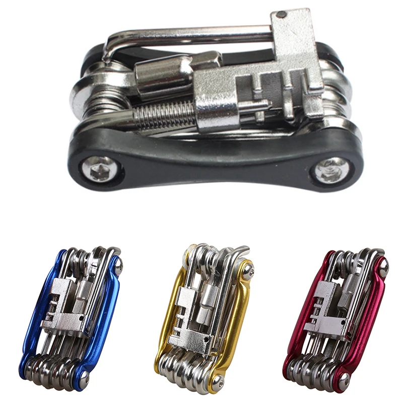 

11 in 1 Multifunctional Bike Repair Tools Folding Safety Knife Military Knife Bike Chain Cutter +Wrench Bicycle Accessories Tool