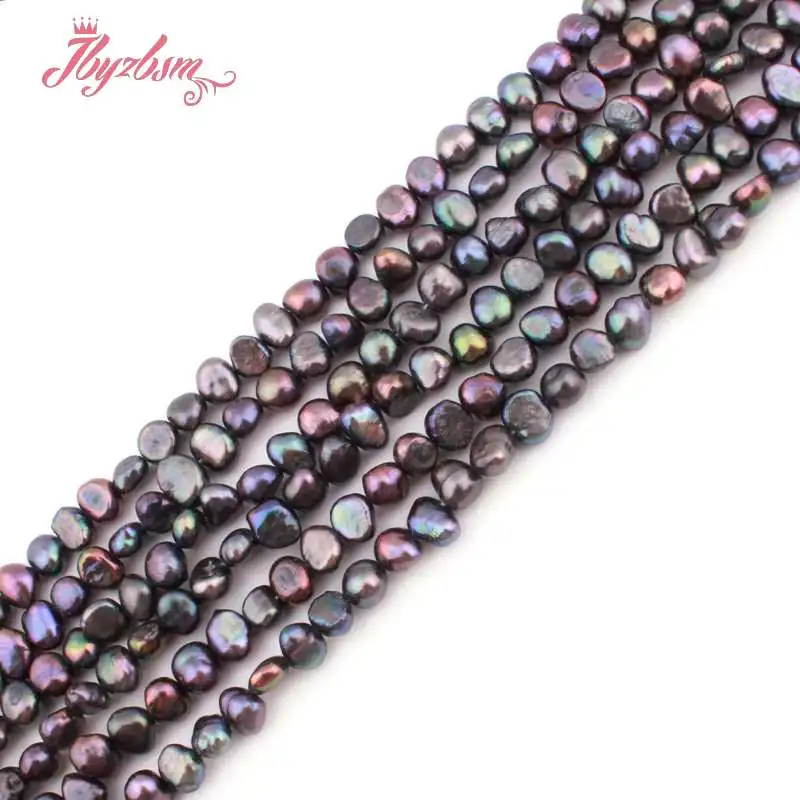 5 7 мм Freeform черный пресноводный жемчуг Натуральный камень натуральный бусинки