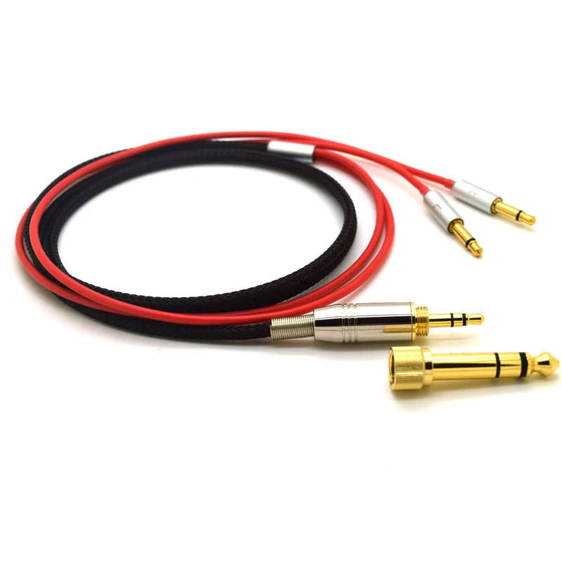 1.8m red Кабель для наушников Denon AH-D600 D7100 D7200 Velodyne vTrue сменный аудиокабель шнуры 6,35/3,5 мм до 2x3,5 мм разъем - Цвет: 1.8m red