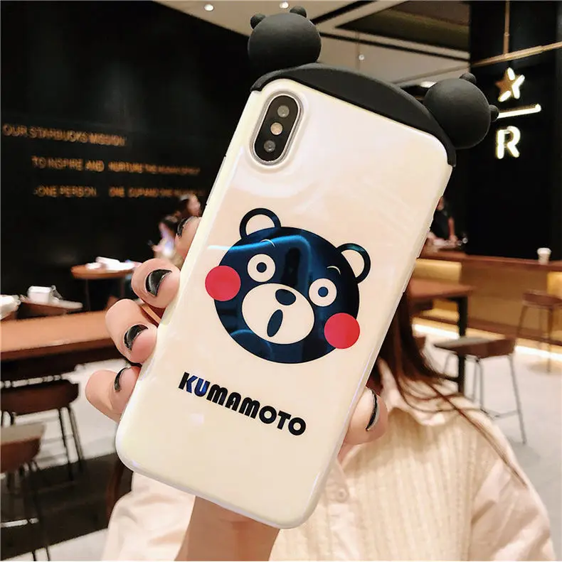 Чехол с 3D синим светом для iphone 11 X XR XS Pro Max Cartoon bear, чехлы для телефонов iphone 8 7 6 6S Plus, чехол Розовая пантера - Цвет: Hayan gom