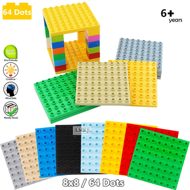 8 цветов 8*8 точек Базовая пластина для больших частиц кирпича доска DIY