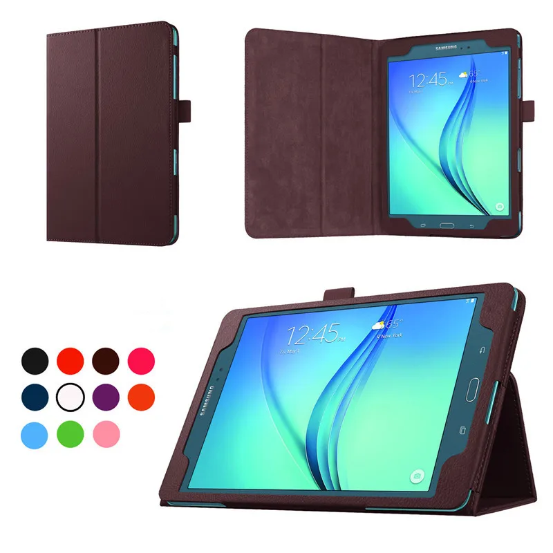 Роскошный из искусственной кожи Подставка литчи чехол для samsung Galaxy Tab A 9 7 T550 T555