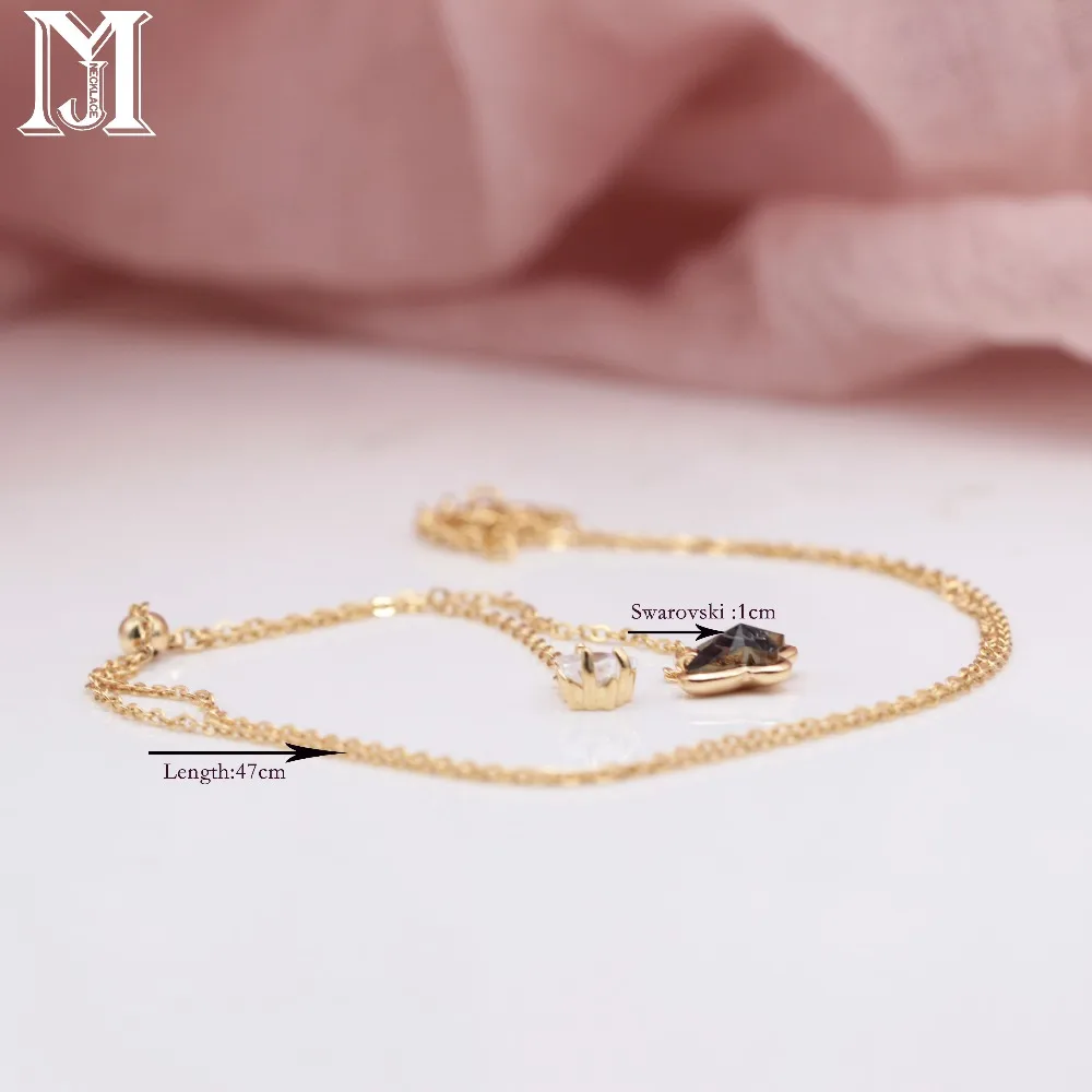 JiaMu 585 розовое золото кристаллы Сваровски элементы циркон длинное ожерелье бабочка подвеска для женщин подарок вауен вечеринка свадебные украшения.