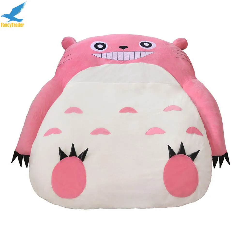Fancytrader гигантский плюшевый с наполнителем кровать totoro с набивкой мультфильм диван татами спальный мешок 6 цветов 2 размера отличный подарок новинка - Цвет: Pink